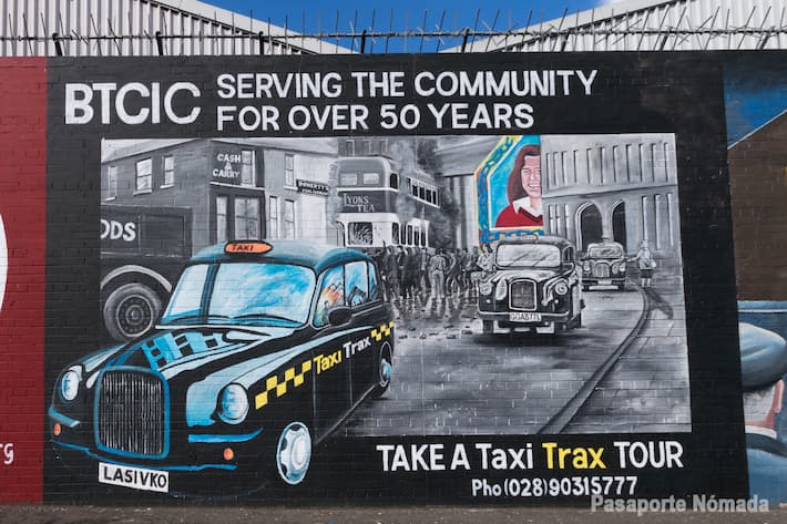 mural black taxi tour belfast