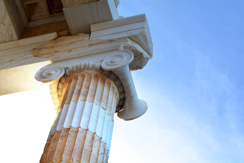 detalle columna jonica del templo de atenea nike