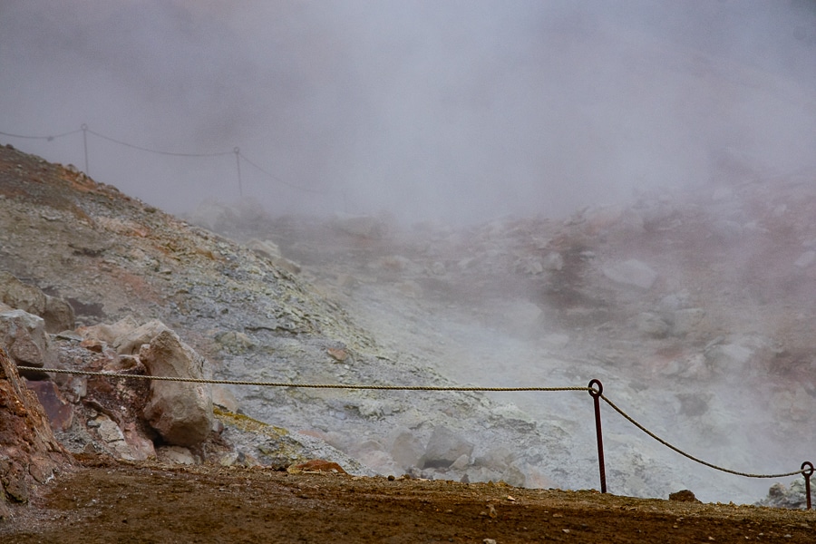 Fumarolas y depósitos de azufre en Brennisteinsalda Landmannalaugar