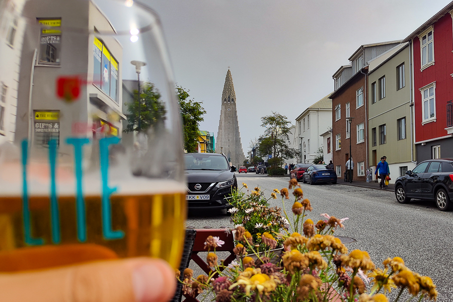 Hallgrimskirja desde el restaurante Salka Valka
