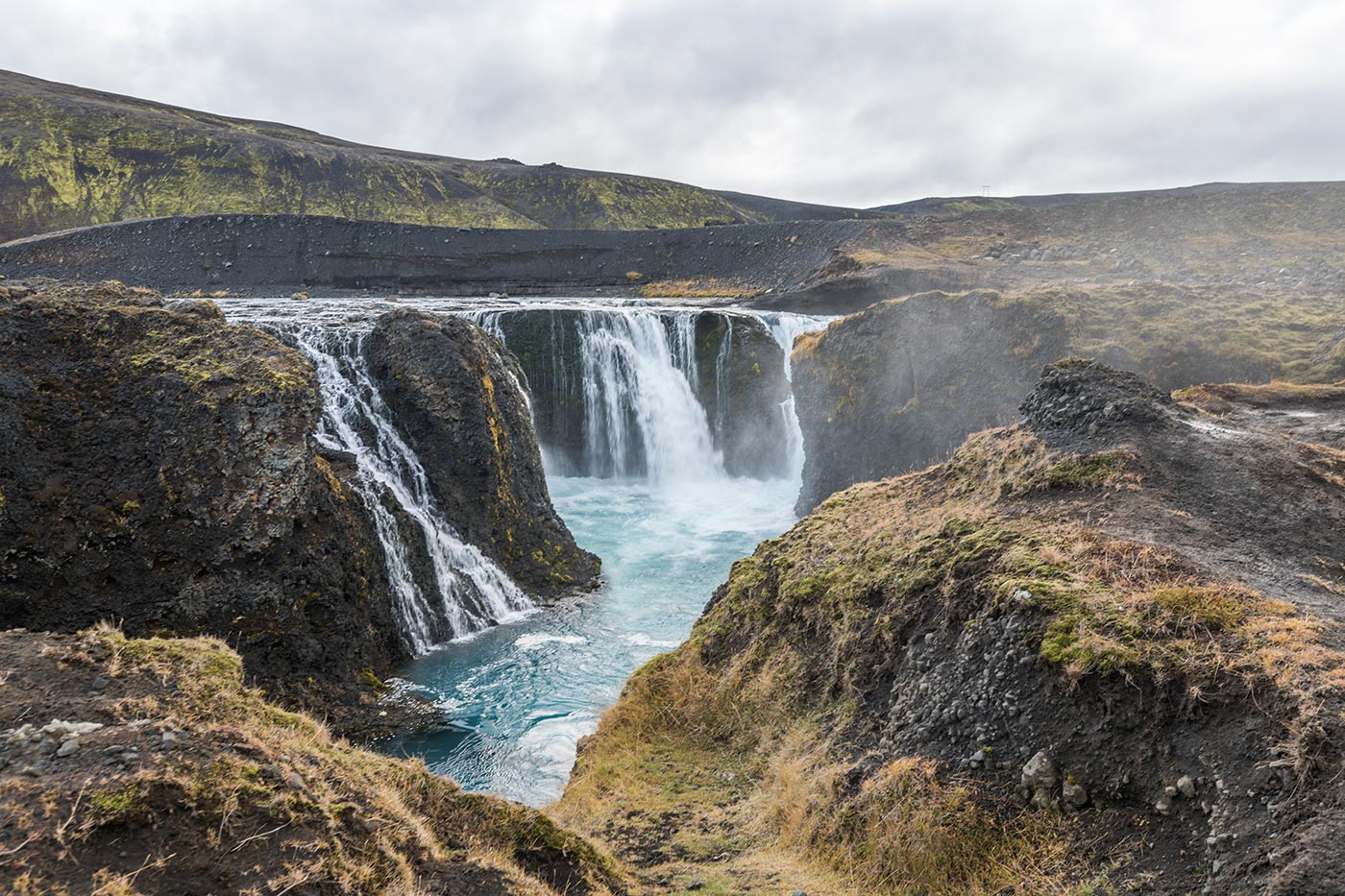 Sigöldufoss cascada en las Tierras Altas de Islandia