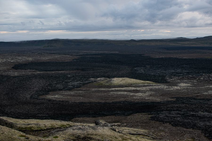 Panorámica de la región volcánica de Krafla desde la colina de Leirhnjúkur