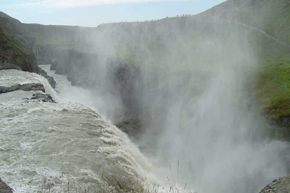 Vistas de Gullfoss desde el mirador central