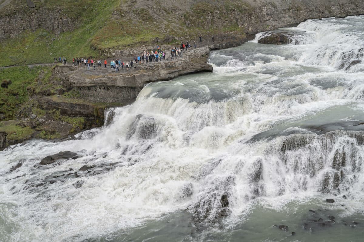Vistas de Gullfoss desde el mirador oriental