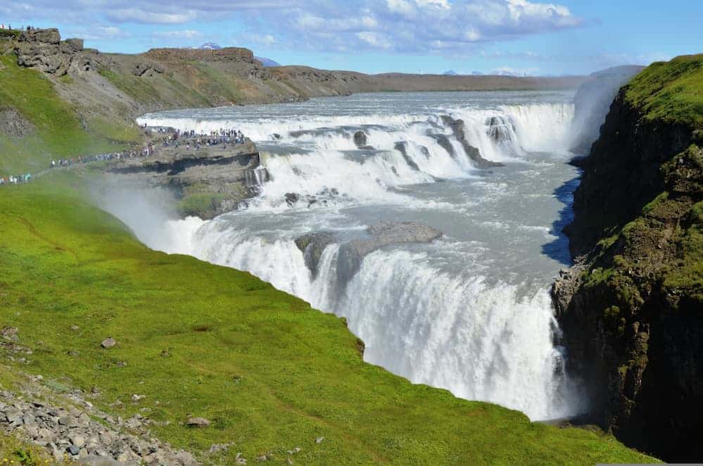 Mirador inferior de Gullfoss una de sus mejores panorámicas