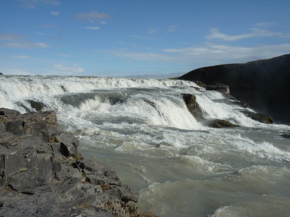 Vistas de Gullfoss desde el mirador central